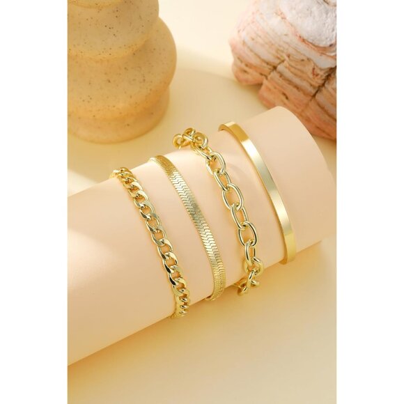 Trio of Adjustable 14K Gold-Plated Bracelets with Cubic Zirconia - Non-Tarnish - Picture 9 of 9